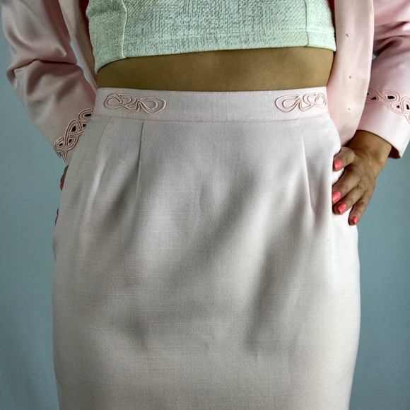 Vintage Kasper ASL light pink skirt suit 4p - Picture 3 of 7